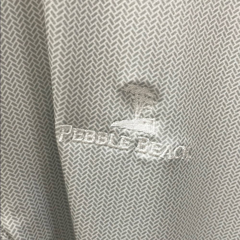 Pebble Beach Gray Polo Shirt with Textured Knit